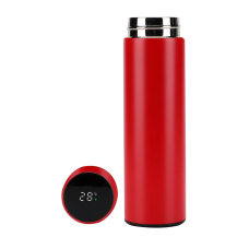 Garrafa Térmica em Aço Inox com Medidor de Temperatura 475ml Vermelho