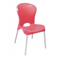 Cadeira com Encosto Fechado e Pernas Polidas JOLIE SUMMA Vermelha